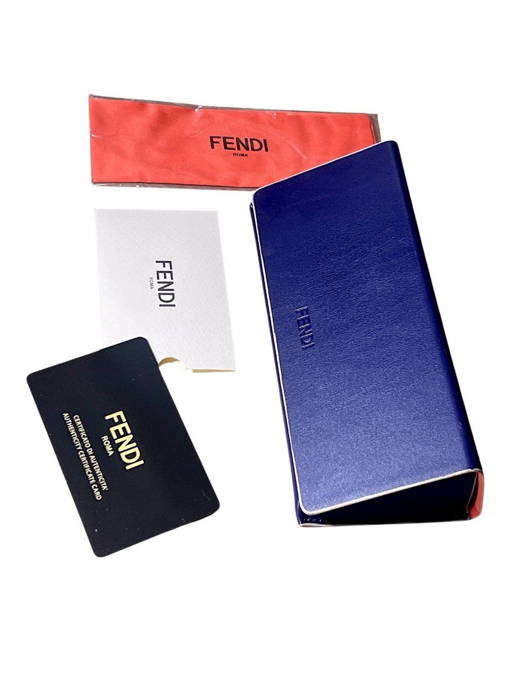 Fendi Leather Triangle Sunglasses Hard Shell Case with Dust Cloth